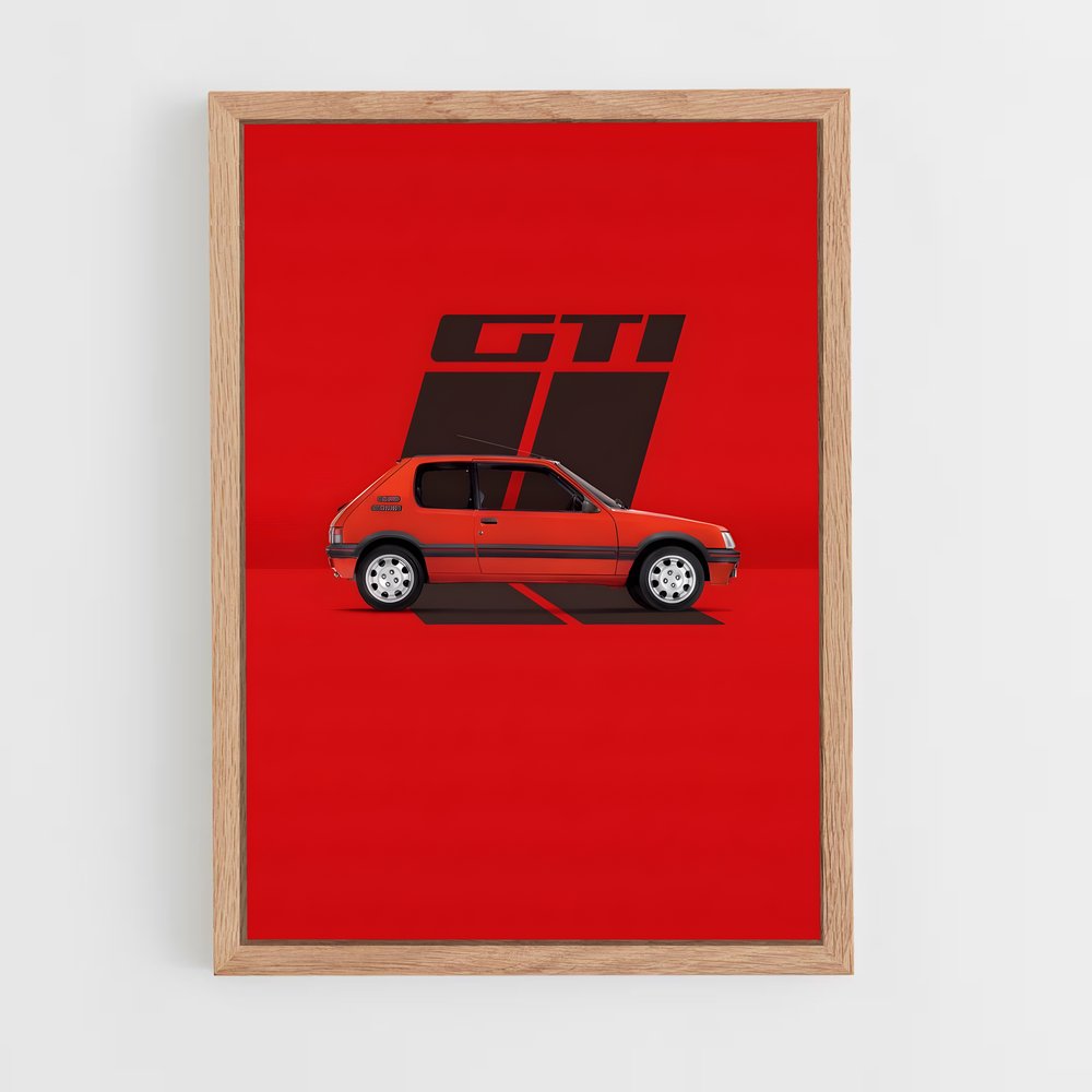 Poster Rouge Sportif – affiche Peugeot (vue 4)